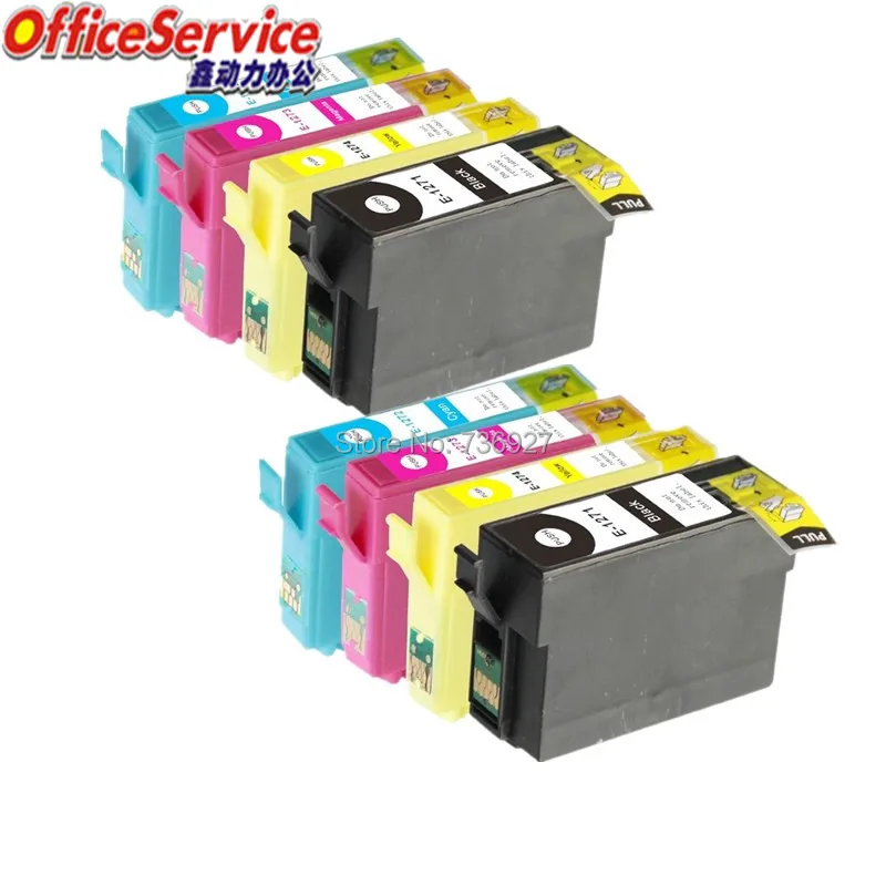 12X совместимый чернильный картридж T1271 to T1274 для Epson Stylus NX530 NX625 Workforce