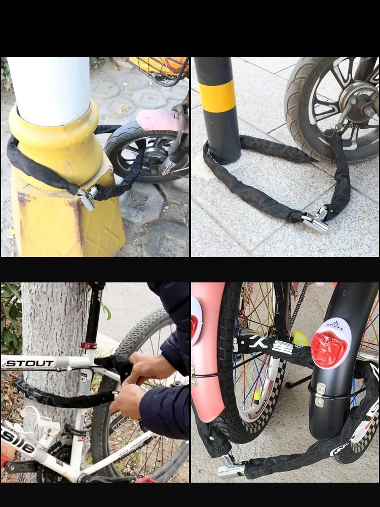 Bicycle Lock Motorcycle Anti-theft Chain Lengthen Door A Mountain Country Car Strip | Спорт и развлечения