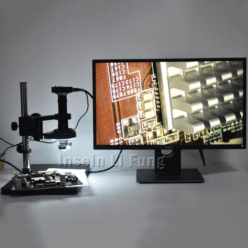 

38MP 2K HDMI USB Microscope Camera+3D Side Face Adjustable Large Field of View 10X-180X Zoom C-mount Lens+144 LED Light+Bracket