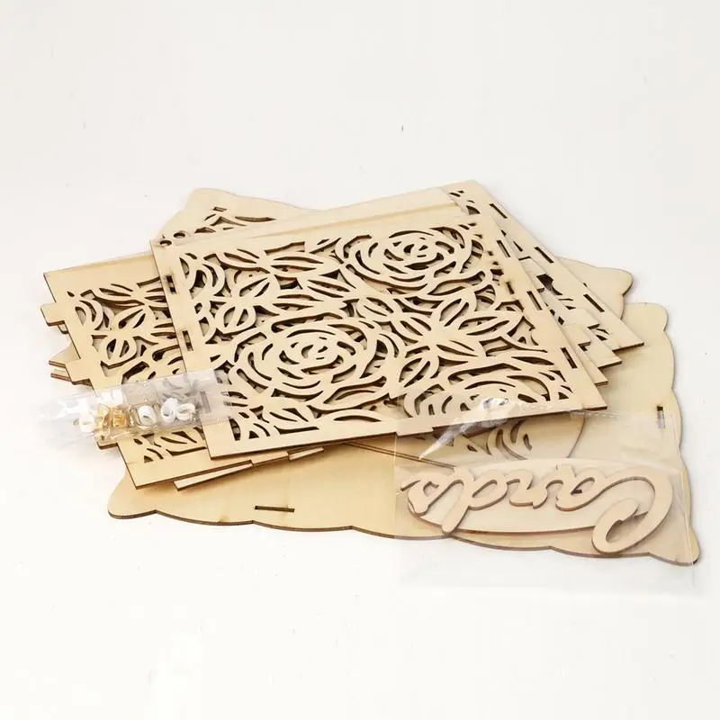 11 Design DIY Wedding Gift Card Box Wooden Money with Lock Beautiful Decoration Supplies for Birthday Party Dropship | Дом и сад