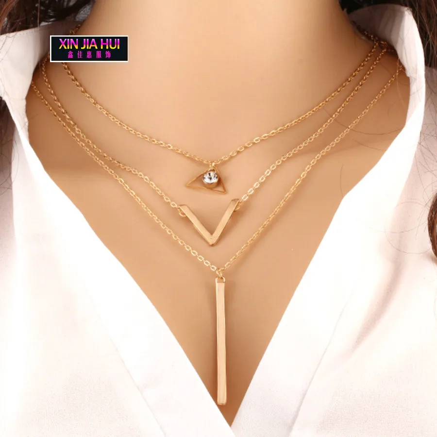 Модное Хрустальное глазированное ожерелье для женщин темперамент Многоэтажный