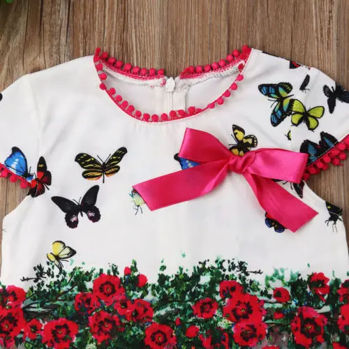 Summer Girls Dresses Toddler Kids Oil Painting Butterfly Casual Dress Sundress Clothes | Детская одежда и обувь