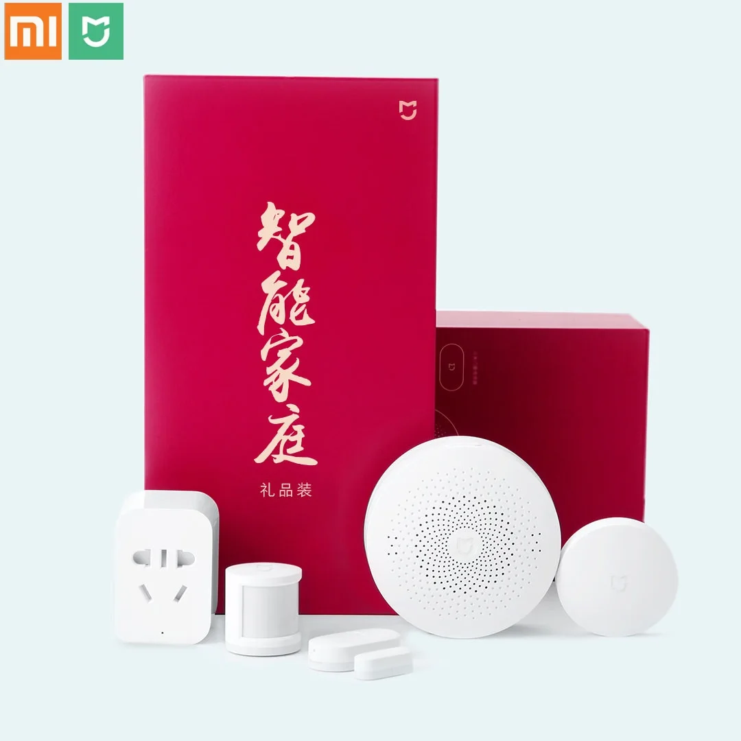 Xiaomi Mijia 5 в 1 Умный дом Комплект Многофункциональный шлюз окно тела датчик беспроводной переключатель Zigbee розетка домашний комплект безопасности