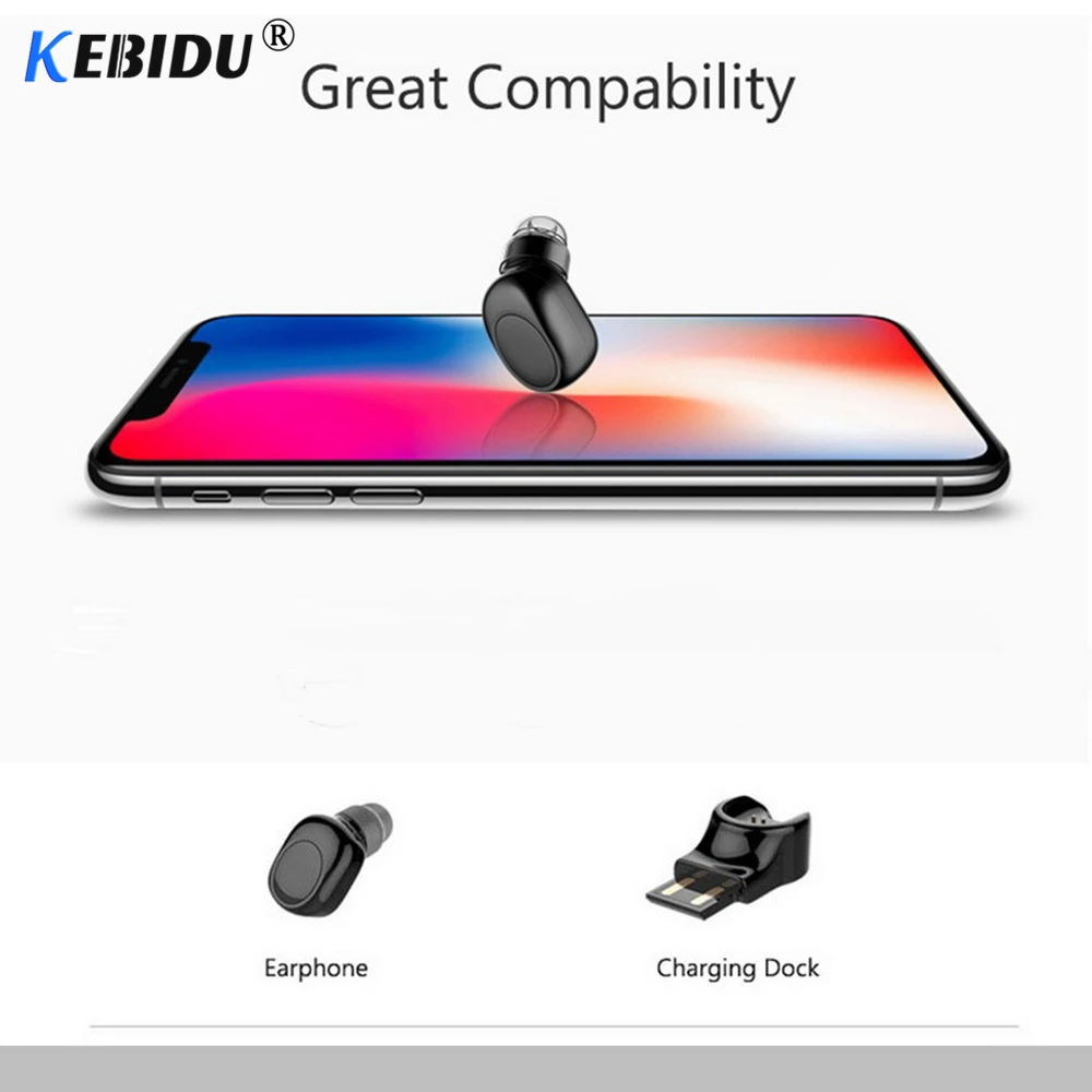 Миниатюрная Беспроводная Bluetooth-гарнитура kebidu X11 автомобильные Bluetooth-наушники