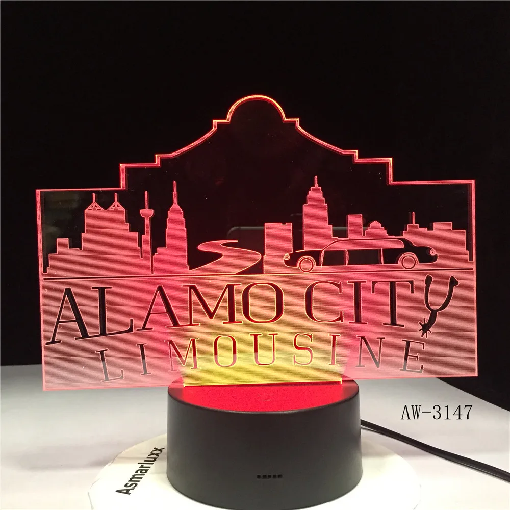 Usb 3d светодиодный ночсветильник городская атмосферная лампа Алао украшение RGB