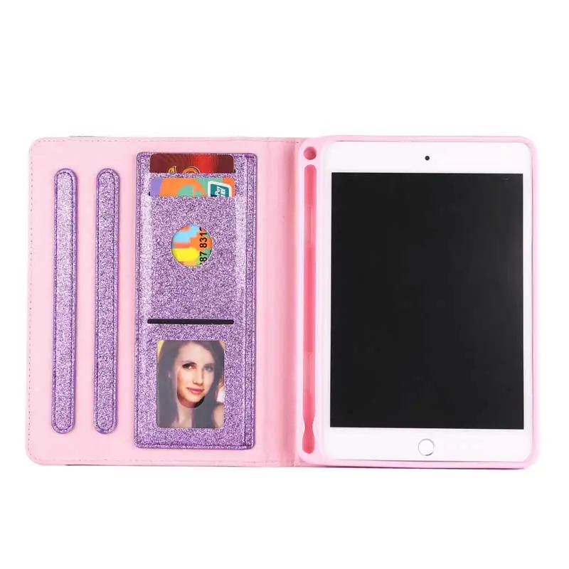 Чехол для Ipad Mini 5 4 3/2/1 блестящий чехол с держателем карандашей 7 9 дюймов Магнитный