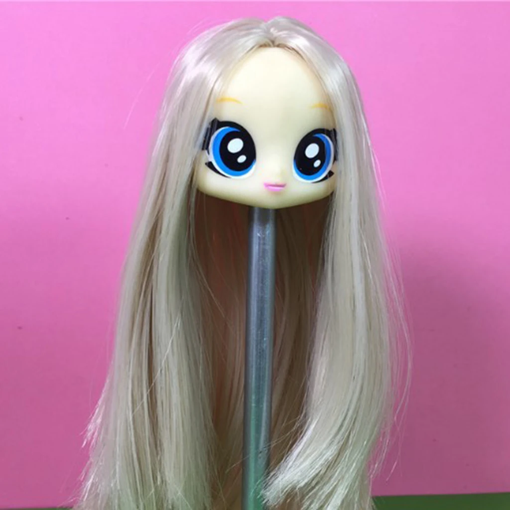 Черный парик ручной работы с длинными прямыми волосами для куклы Blythe BJD сделай