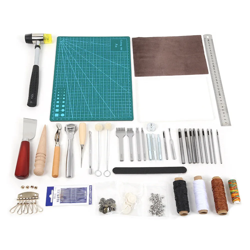 42 шт. инструменты для кожевенного ремесла Набор вышивания работа шитье вырезание