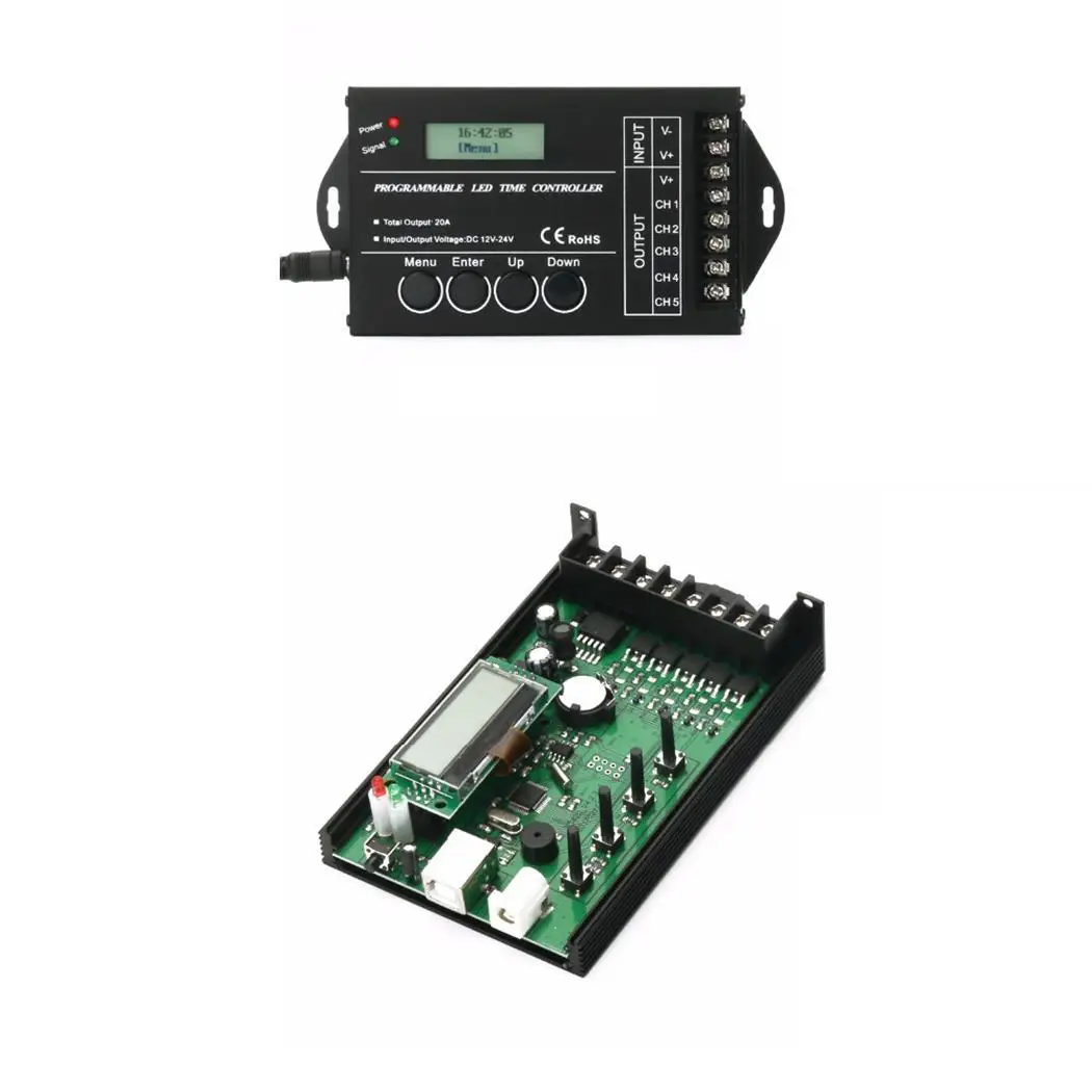 Программируемый таймер DC12V-24V 5 12-24V канала черный 20A LED-20-60 &lt0 Вт диммер | Лампы и