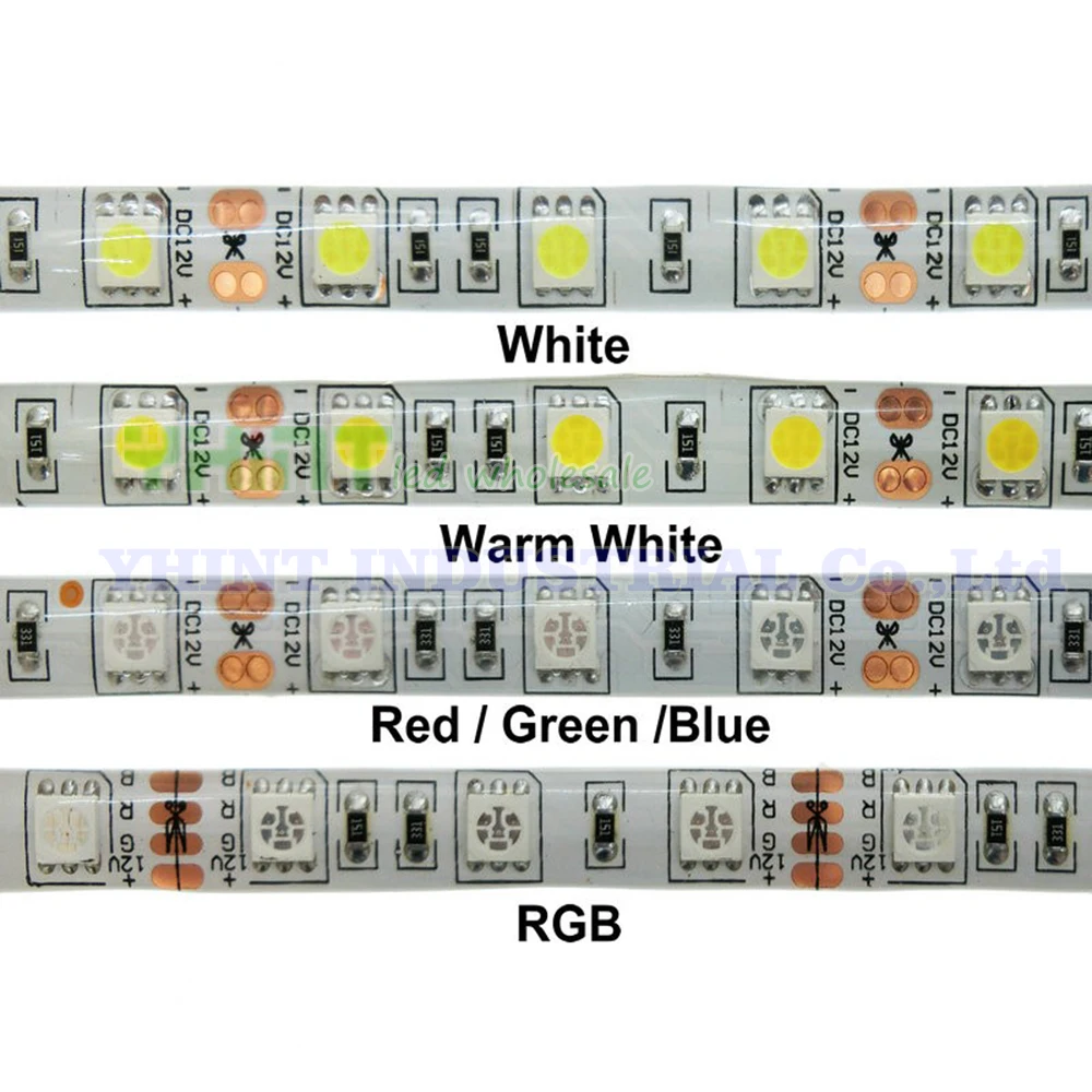 1 комплект 5 м DC12V 5A SMD5050 IP65/IP20 Водонепроницаемый красный синий зеленый желтый