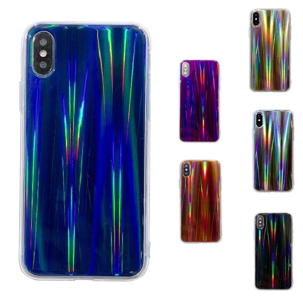 Лазерный чехол для iPhone X XSMax XR с блестками Aurora Rainbow IMD 6 S 7 8 Plus 5 5S SE shell #4 |