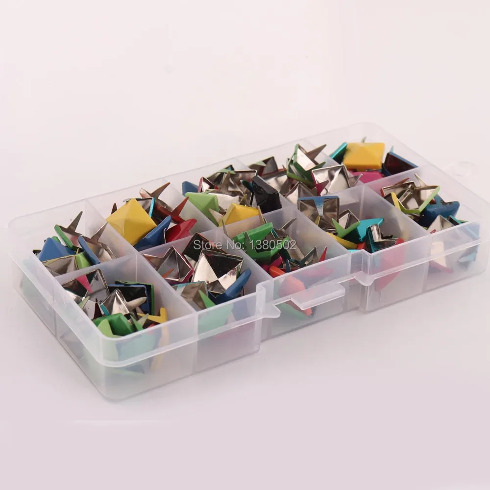 1 box Square mix Color 12mm Metal Decoration Rivets Garment Rivet for bag Sewing tool accessories | Дом и сад