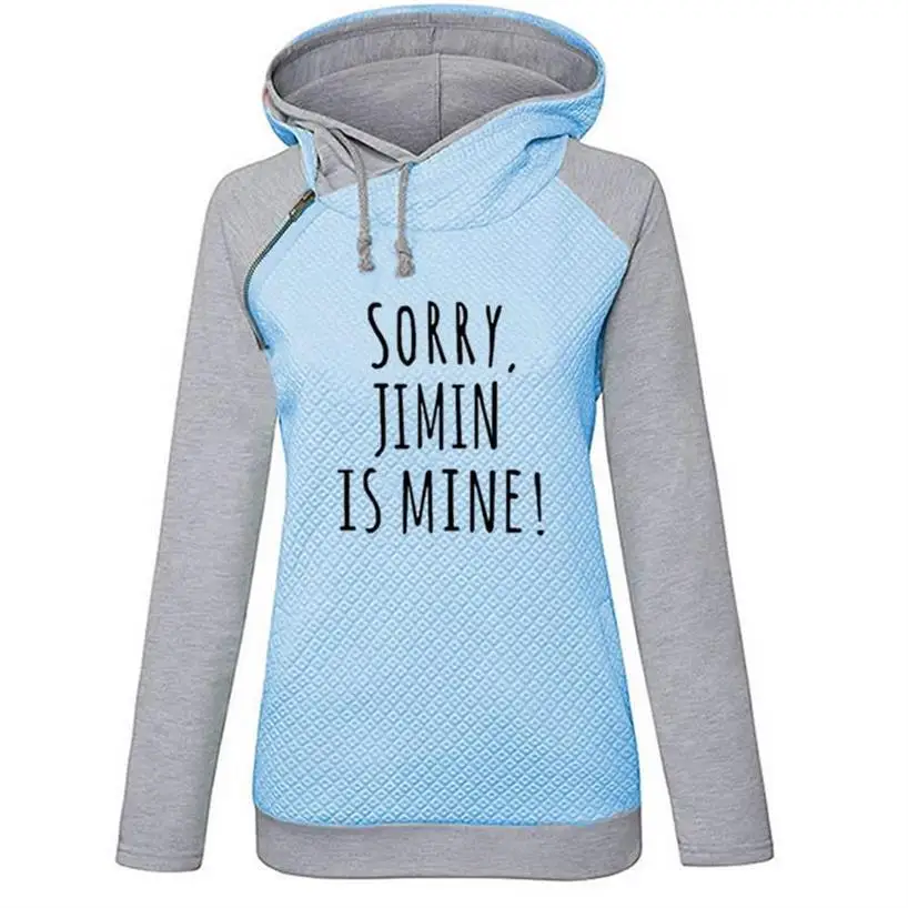 JIMIN IS MINE худи с буквенным принтом Женская толстовка на молнии топы толстовки
