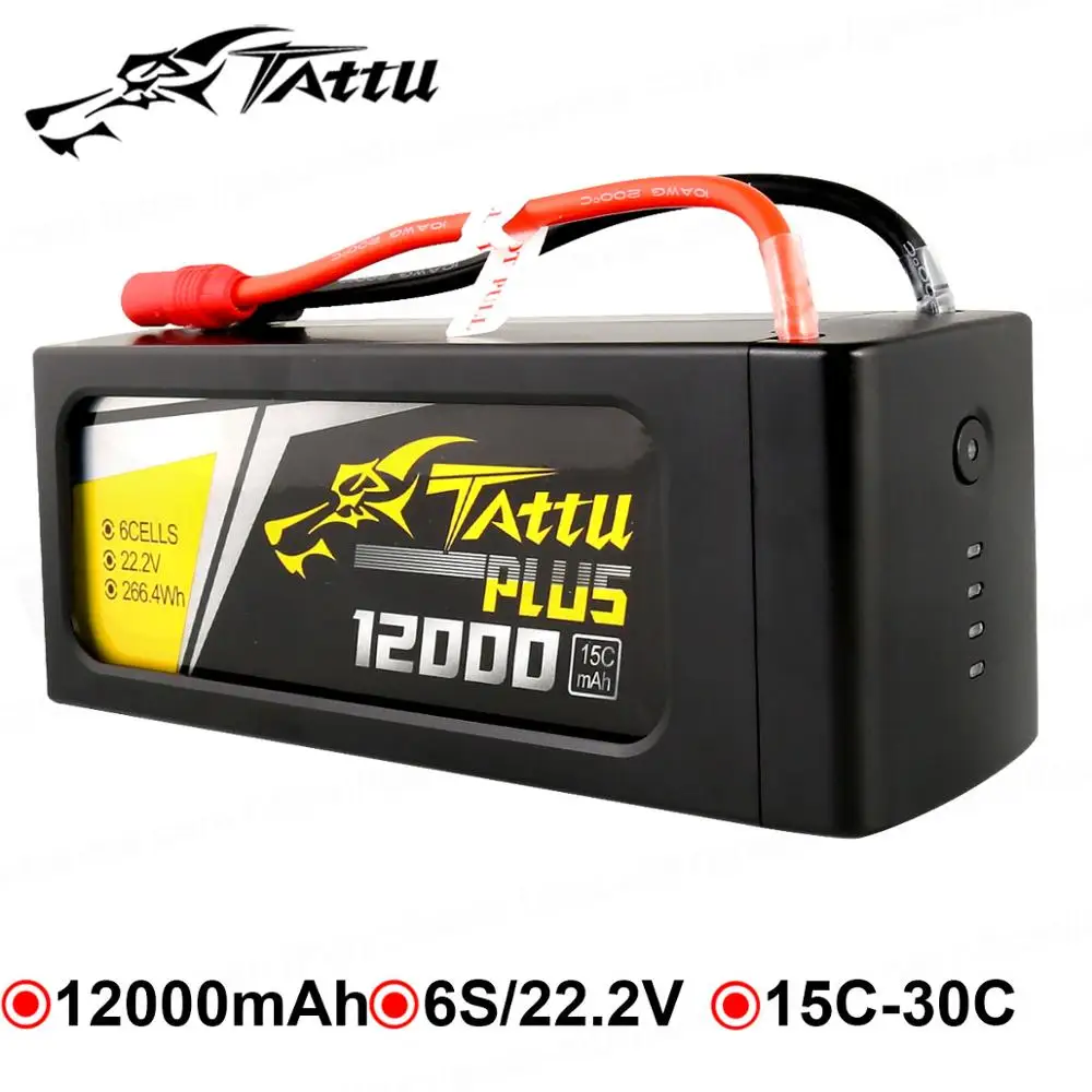 

Литий-полимерный аккумулятор TATTU 12000 мАч 6S 15C 22,2 в 22,8 в HV Plus, аккумуляторы на радиоуправлении с пользовательским разъемом для беспилотного ле...