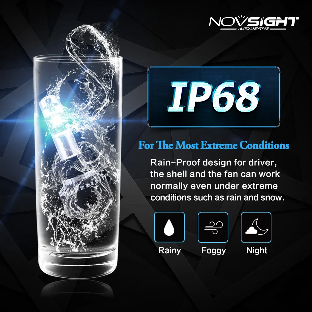 NOVSIGHT 2 шт. Светодиодная лампа для фар супер белый турбо светодиод h7 h4 h11 canbus