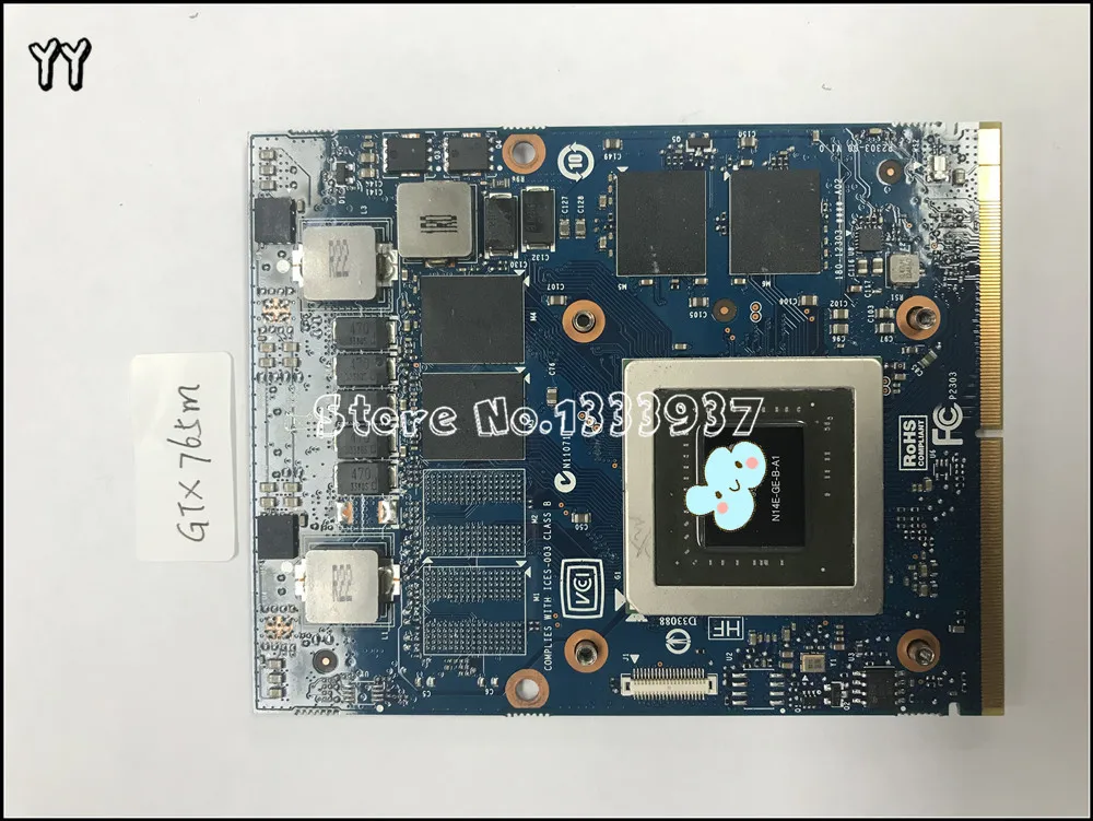 Бесплатная доставка Для geforce GTX765M GTX765 N14E-GE-B-A1 GTX 765M 2G Графика видеокарта для M17X R3 R4 R5
