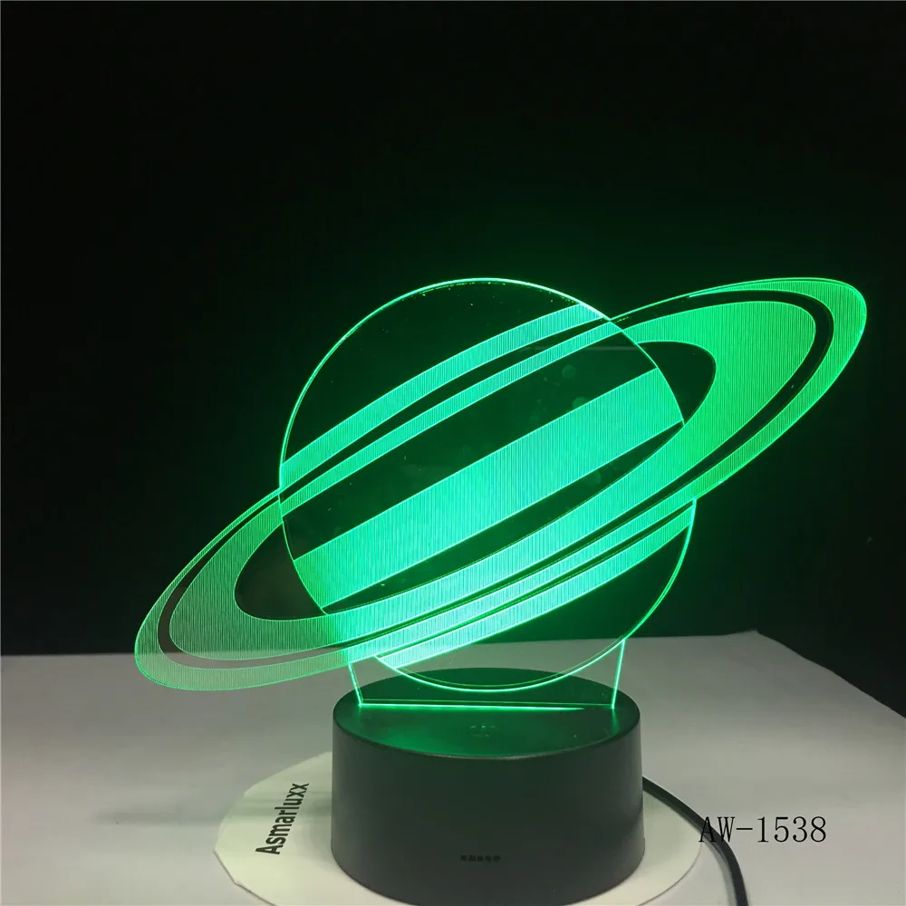 Сатурн настольная лампа USB LED 3D огни 7 видов цветов Новинка ночник как детские