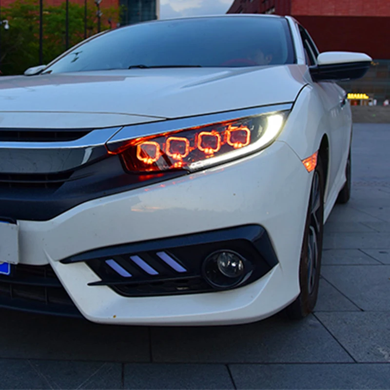 ROADOT 2 шт. автомобильный Стайлинг ходовые огни для Honda Civic 2016 2017 2018 плавное