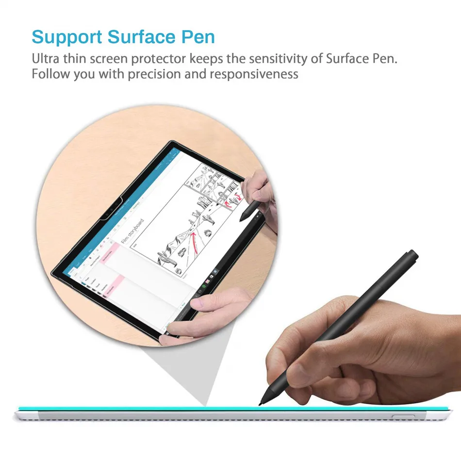 2 шт./упак. для Microsoft Surface Pro 6 12 3 ''(2018) Защитная пленка экрана из закаленного
