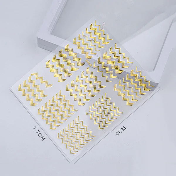 3D Nail Art Sticker Metal Striped Wave Line Adhesive Tips Decoration Stickers DIY Manicure OA66 | Красота и здоровье