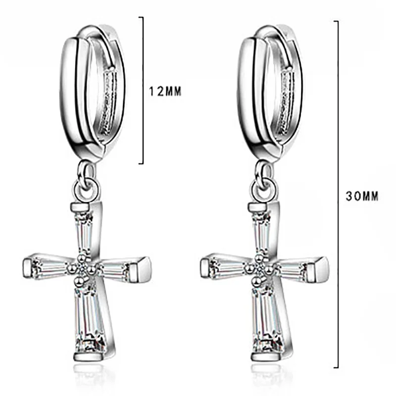 KITEAL 925 Hot 2019 silver Perfume women earrings Cross 30MM boucle doreille femme bijouterie | Украшения и аксессуары