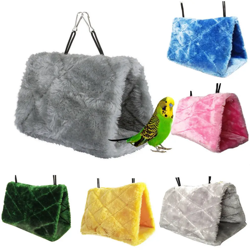 Soft Plush Snuggle Hanging Cave Parrot Swing Toy Cage Hammock Pet Bird Bunk Bed Winter Cages Nests | Дом и сад