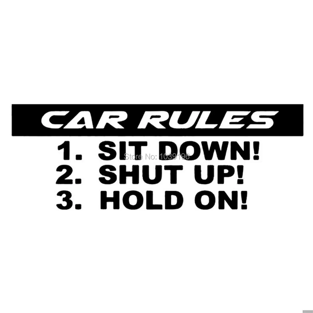 

10 x New Warning Auto Car Styling Car Rules Slammed Reflective Decal Cartoon Car Sticker Bumper Body Windshield Decal Vinyl