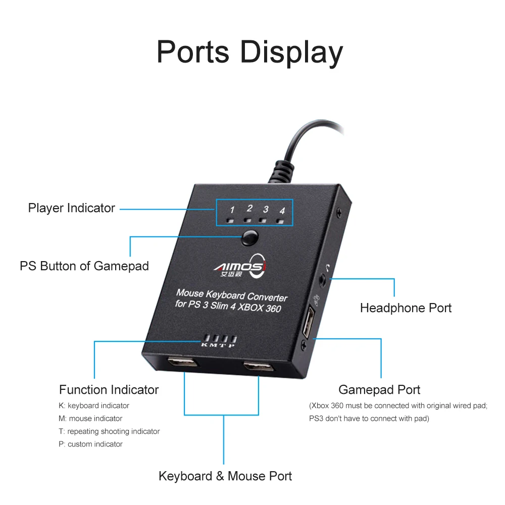 Конвертер клавиатуры мыши USB станция для PS3/PS4/XBOX 360/XBOX ONE смартфонов IOS/ Android с
