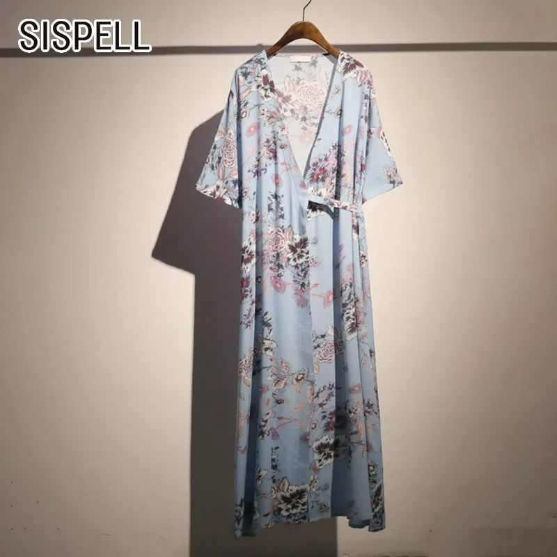 SISPELL летнее винтажное прямое платье с принтом для женщин v-образный вырез