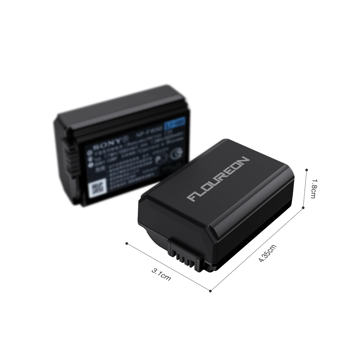 Аккумуляторная батарея FLOUREON NP-FW50 для Sony A6000 A6500 A7 A7II A7RII A7SII A7S A55 A5100 2 шт. 1100 мАч |