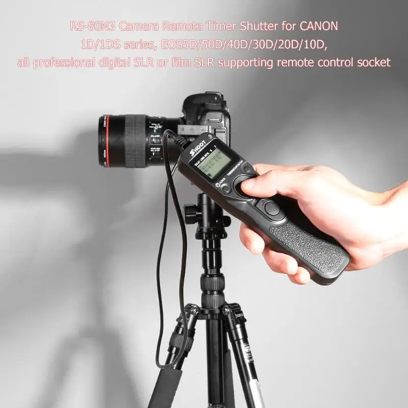 RS-80N3 Camera Remote Timer Shutter Release Cable for Canon 70D 5D3 5D4 7D2 Timing shutter line auxiliary equipment | Электроника