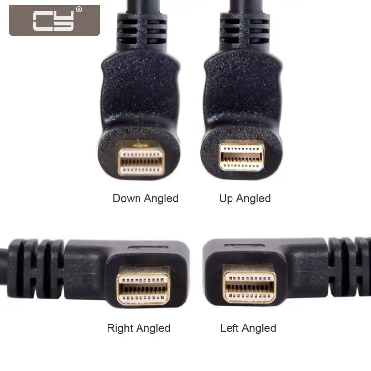 CY Mini DP DisplayPort 90 градусов до Женский кабель для дисплеев мониторов|Компьютерные