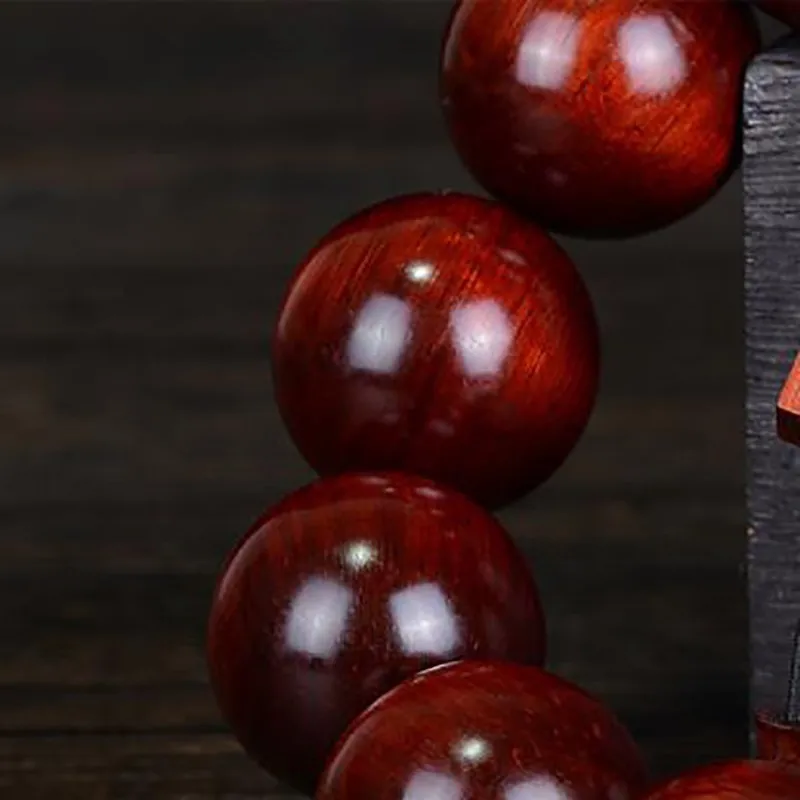 AURAREIKI Padauk Rhinoceros Horn Buddha Beads ручная гирлянда Розария с амулетами украшения