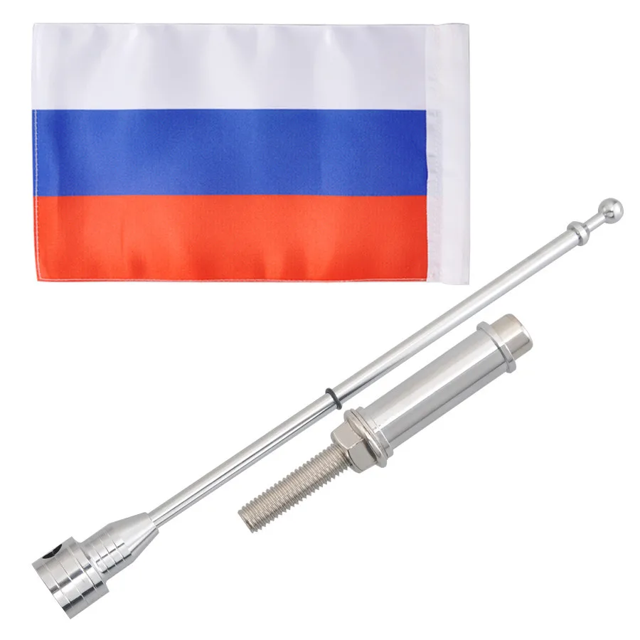 Kit de mastro decorativo para bandeira russa, mastro de cromo premium com suporte de bagagem para modelos harley vvara e rua touring, de fatboy