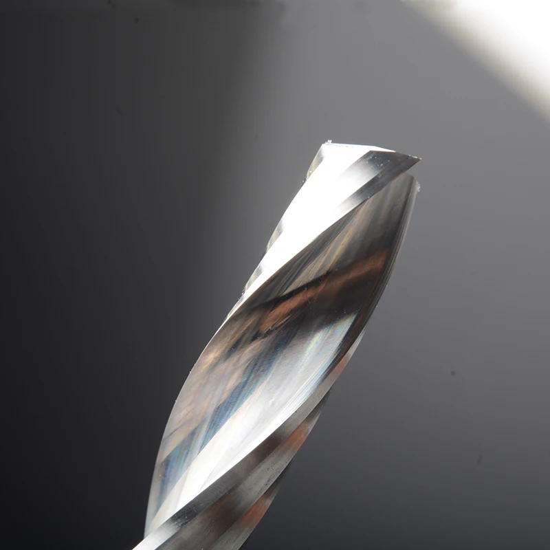 Online 3.175mm SUMITOMO Katı Karbür Tek Flüt Spiral Karbür End Mill Kesme Akrilik Perspex PC PP PVC MDF Katı Ahşap Vb