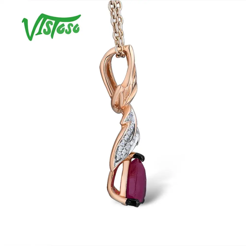 VISTOSO Золотой Кулоны из нержавеющей стали для женщин Аутентичные 14K 585 серьги