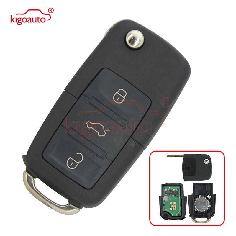 Kigoauto 1JO 959 753 N дистанционный ключ 3 кнопки HU66 434 МГц для VW Ibiza сидение Bora Skoda Octavia 2000