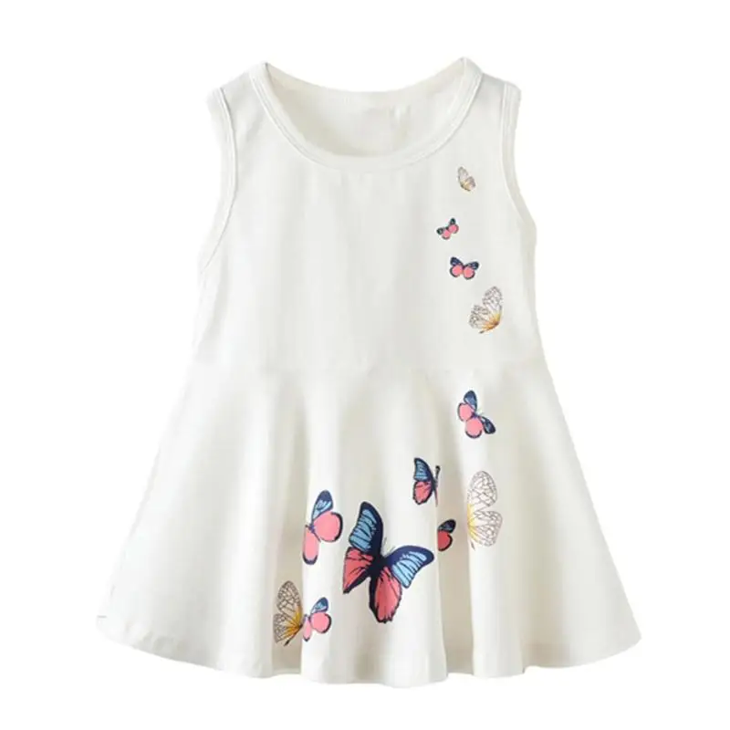 Милое милое платье для девочек детское без рукавов Летняя хлопковая одежда
