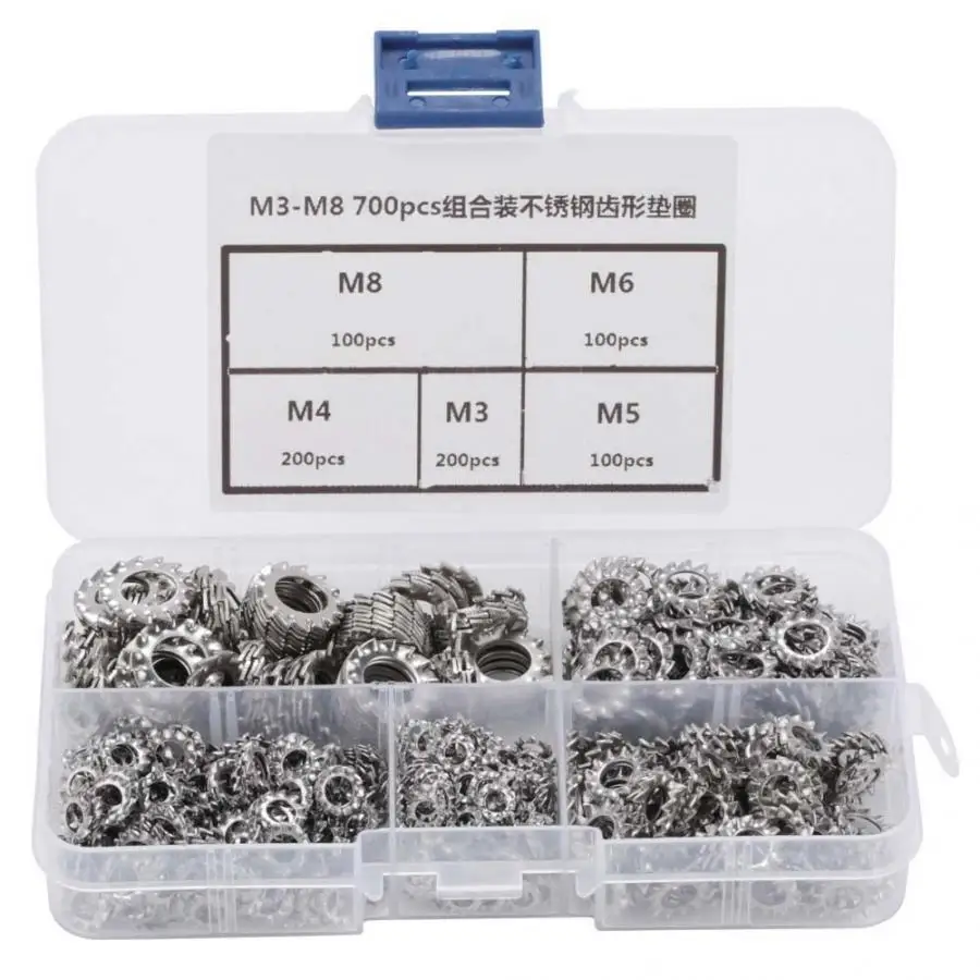 Комбинированная коробка M3/M4/M5/M6/M8 700 шт. из нержавеющей стали звезда 304 прокладка