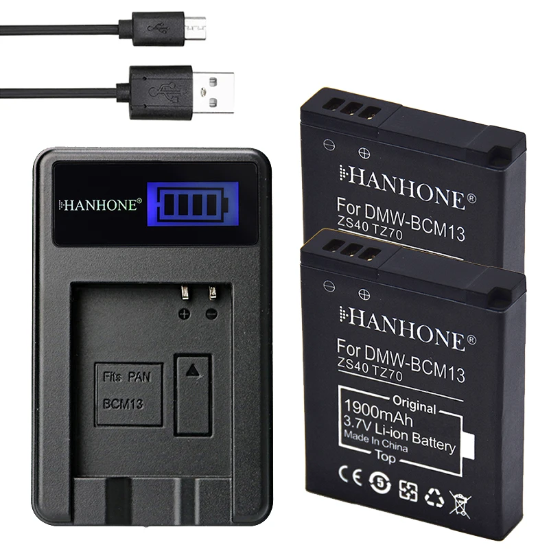 2 шт. аккумулятор 1900 мАч для телефона с ЖК дисплеем Panasonic Lumix ZS30 ZS50 ZS40 TZ60 ZS45 TZ57 TZ70 TZ37