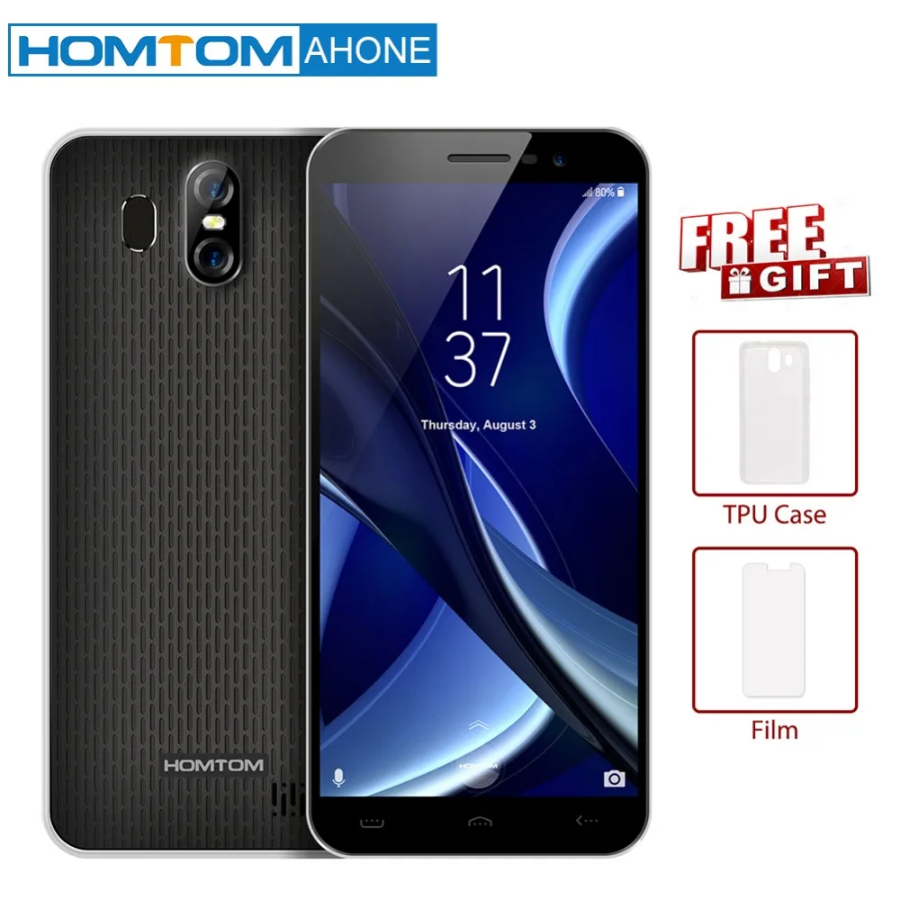 Оригинальный HOMTOM S16 3g смартфон 5 дюйма 2 GB + 16 мобильного телефона Android 7 0 MTK6580 Quad core 1.
