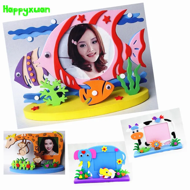 Happyxuan Дети DIY eva фоторамка наборы для ремесла дошкольного ребенка творческие