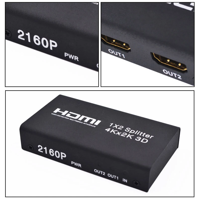 Лучшие предложения Новый HDMI 1x2 сплиттер поддержка 4K x 2 K 3D один-в и два-out