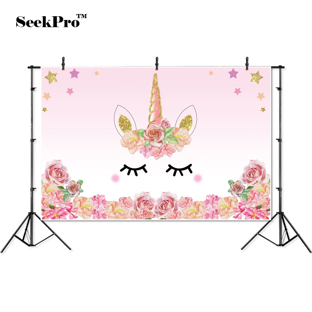 

thin vinyl unicorn flowers dream children baby kids Photo Backgrounds Printed Professional Indoor Photographic studio Backdrops