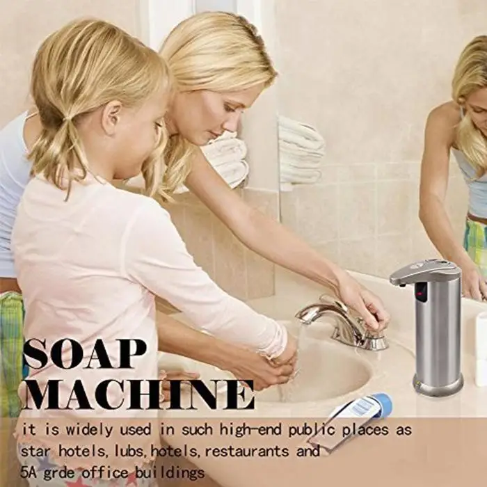 Automatic Stainless Steel Sensor Dispenser Shampoo Box Soap Unisex Household Kitchen Bathroom not included Batteries | Обустройство