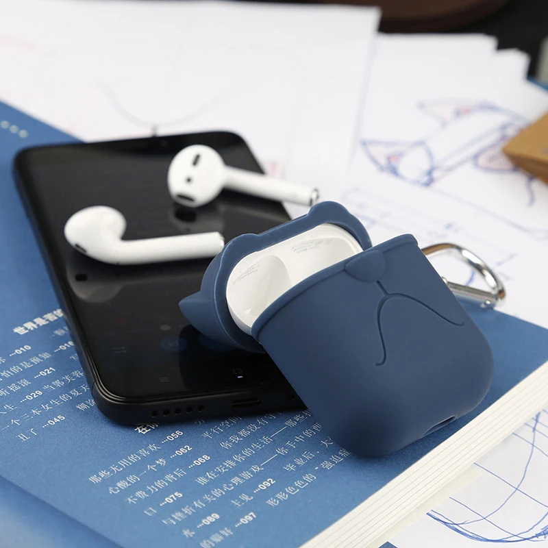 Мягкий силиконовый чехол DOITOP для Apple Airpods противоударный милый защитный с