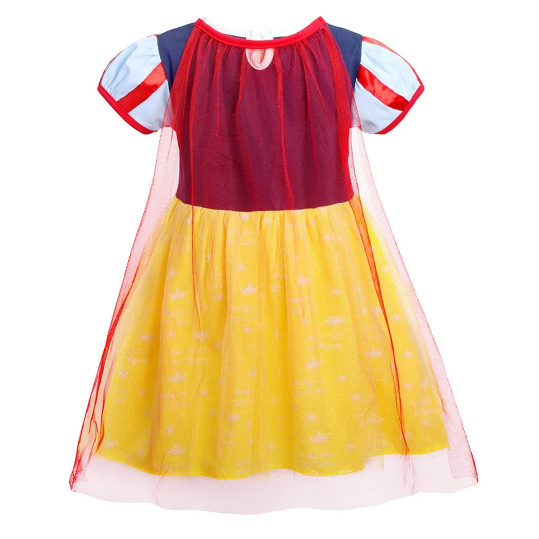 AmzBarley Girls Snow White Princess Dress Up Fancy Halloween Cosplay Costumes with cloak kids Puff Sleeve Birthday Party outfits | Детская