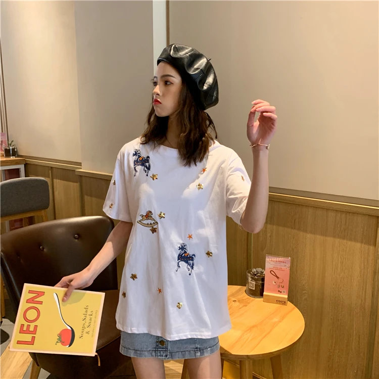 New Sequin T Shirt With Sequins Cute Mermaid Cartoon Sequined Shirts Women Silver Clothing Club Party Woman tshirt top | Женская одежда