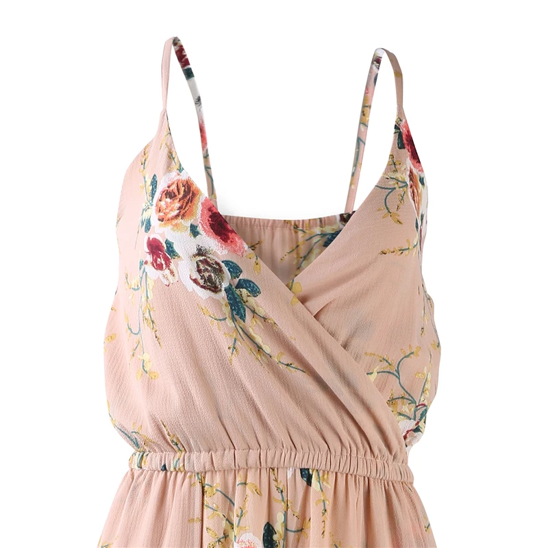 Женское длинное платье Boho повседневное облегающее с цветочным принтом для