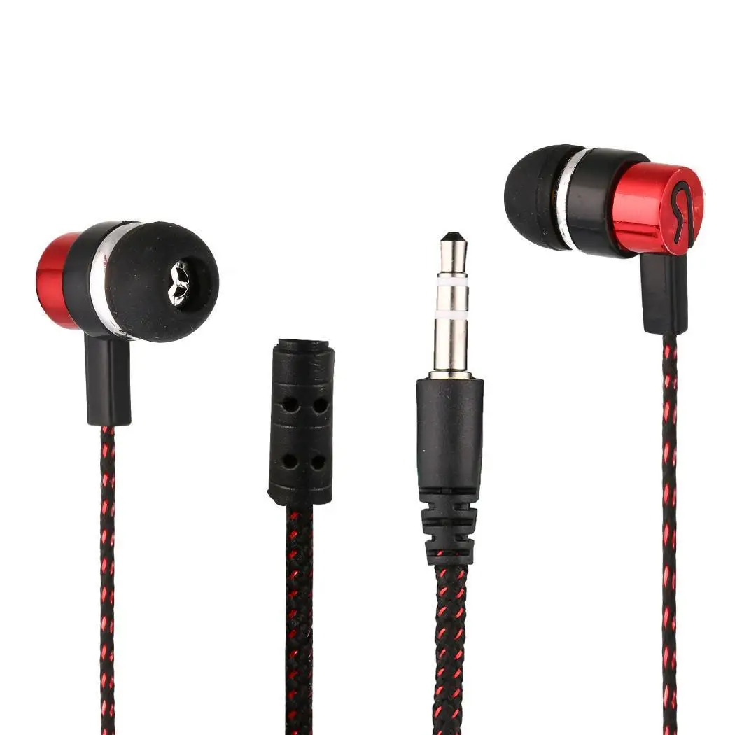 Общие стерео наушники вкладыши Handsfree Sport 3 5 мм с микрофоном плетение да (в ухо)